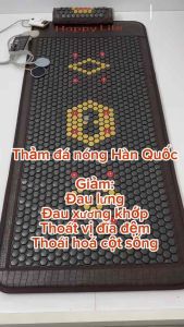 Thảm đá nóng Hàn Quốc 80x180cm Sóng Siêu Trường + Sóng Laser + Sóng Hồng ngoại HAPPY LIFE giảm đau xương khớp thoát vị đĩa đệm thoái hoá cột sống