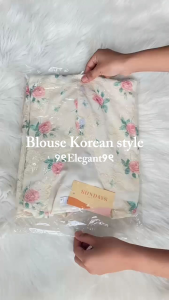 NJ KATALINA PURE KATUN BROKAT LENGAN PANJANG BUNGA CREAM MURNI FASHION NEW WOMAN KOREAN STYLE