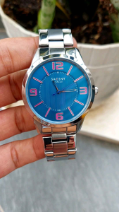 Đồng hồ nam Sacsny mặt xanh chạy pin hàng Si