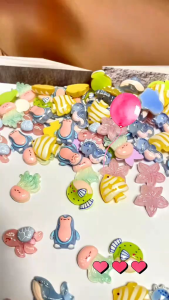 Ornamen resin kartun lucu binatang laut series per pcs