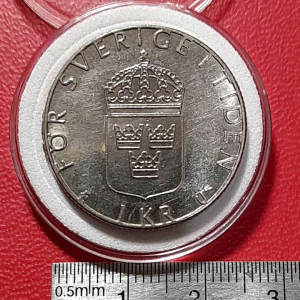 Koin Swedia Koleksi Kuno 1 krona Tahun 1983