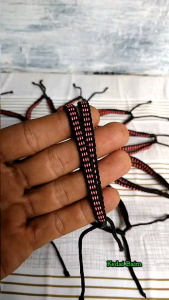 Gelang Tali Motif Hitam Pink Model 2 Layer Fashion Pria dan Wanita