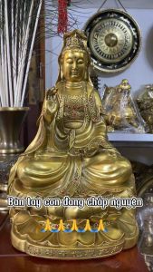 Tượng phật bà Quan Thế Âm Bồ Tát bằng đồng cao 40cm nặng 45kg