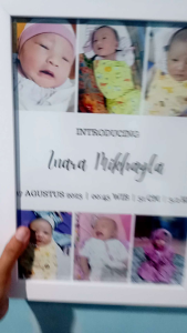 Cetak Foto Biodata Bayi Bingkai A4