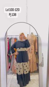 Gamis Polkadot Ceruty Kode145: Desain Elegan dan Nyaman