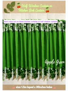 glamour half window curtain ELEGANT combination color designs/ KITCHEN curtain standard size 1.5mx30inches fabric cloth