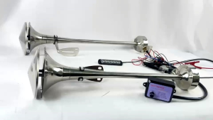 สำหรับกล่องแตรสามช่า 8 สเต็ป สายรถบรรทุก ใช้ไฟทั้ง 12V และ 24V