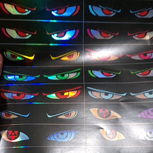 1 LEMBAR STIKER STROBO MATA ELANG UNTUK DI MINIATUR / MAINAN BUS BASURI /STIKER STROBO VIRAL/STIKER MATA ELANG BUS