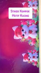 Stiker Kompor 1 Tungku atau 2 Tungku Motif Kucing