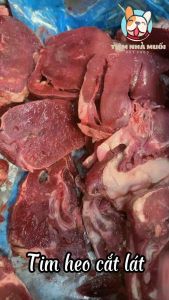 Tim heo cắt lát 500gr - tim lợn - xào hấp hầm súp cho chó mèo - thức ăn thú cưng - thức ăn chó mèo - pate tươi cho mèo