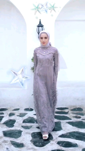 Dress Muslim Pesta Kebaya Brokat Gamis Brukat Kondangan Kebaya Wisuda Namira HNB