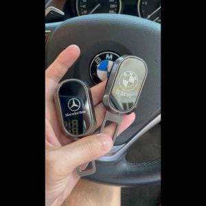 หัวเสียบเข็มขัด นิรภัย ตัดเสียงเตือน ตกแต่งรถ ลาย Benz BMW