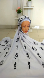 MUKENA LAJURAN INER DEWASA BORDIR MUKENAH TERUSAN/LANGSUNGAN MODEL CIPUT LAJUR RUKOH CANTIK WARNA PUTIH PONDOK PESANTREN PUTRI