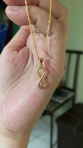 PAWNABLE 18K Saudi Gold Rope Chain(lightweight manipis)with 18K Infinity Pendant(lightweight)✨