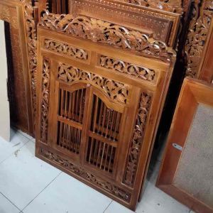 jendela Krepyak jati ukir dinding 100x80