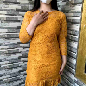 Dress Brukat Wanita Bodycon Dress Rumbai Lengan Panjang Gaun Pesta Brokat Mewah Mini Dress Natal Cantik zh