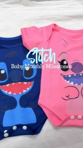 [INNOCENTTEES] STITCH ONESIES MILESTONES  BABY ROMPER - ONESIES || BABY ONESIES || 1 - 12 MONTHS