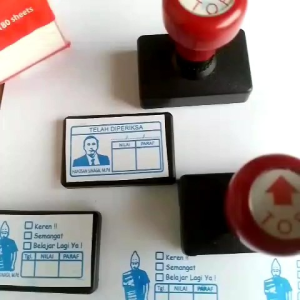 Stempel Warna Nilai Guru TK PAUD SD Custom Nama Photo Pribadi