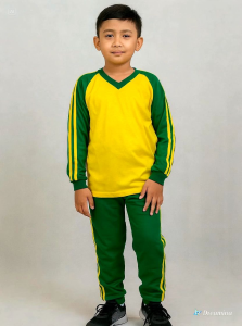 Setelan Seragam Olahraga Anak SD Kuning Lengan panjang