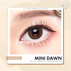 Softlens Mini Dawn Brown Grey Gray Dia.14.2 mm Normal & Minus ( -0.50 s/d -10.0 ) Bisa Beda Minus Soflens Eyeliner Natural By Kitty Kawaii