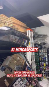 Toyota Land Cruiser LC200 FJ200 LC300 FJ300 V2 rear roof top spoiler lip 2022 2023 2024 bodykit body kit LC FJ cover skirt LED fog lamp light