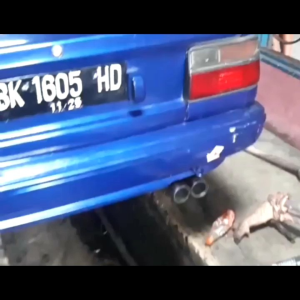 KNALPOT MOBIL RACING HKS PLONG CABANG HKS MINI BLUE BURNT Tipe DOUBLE EXHAUST Cocok Untuk Semua Jenis Mobil