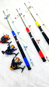 FREE MATA PANCING DAN SENAR Set Joran Spinning Fiber Solid Swan Welang 165 180 + Reel Silver Chaser 1000 2000 / set joran spinning fiber solid