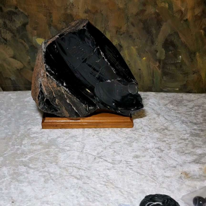 2.18kg Large size raw Black Obsidian display [Natural Crystal] 2.18公斤大号天然黑曜石原石摆件