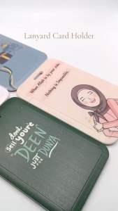 Islamic Office ID Card Holder Name Tag Lanyard Keychain Muslim Vertical Holders With Lanyard Neck Strap Staff Card