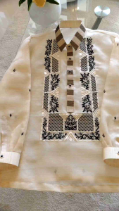 MODERN BARONG FOR MEN PURE EMBROIDERED SCATTERED COCOON