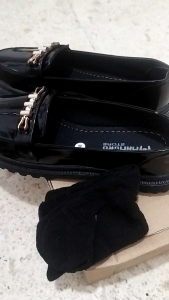 SEPATU LOAFERS FORMAL DOCMART WANITA SLIPON HITAM KULIT SHOES FORMAL CASUAL CEWEK