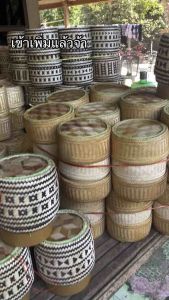 กระติบข้าวเหนียว ฟรีผ้าขาวไม้ไผ่แข็งแรงสีธรรมชาติ