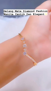 Gelang Bangle Aurel Mewah & Permata Zirkonia Canting Berkilau