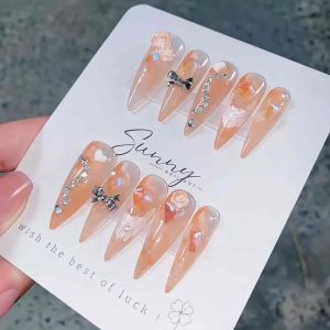 [N09] Nail box thiết kế loang cam ẩn mắt mèo hồng cam