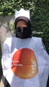 Kostum Telur Ceplok Fried Egg Anak Paud SD TK Karnaval / Cosplay Halloween Telur Rebus/Kostum Telur