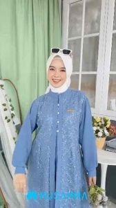 (PROMO) DRESS JUMBO GAMIS PESTA GAMIS TILE MAXY BROKAT GAMIS WANITA CRINKLE MIX BRUKAT