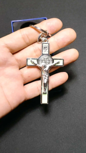 Exorcism Crucifix of St. Benedict 1.75X3 Inch Metal Cross Protection Against Bad Spirit