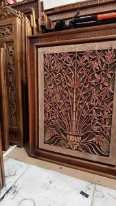 Hiasan dinding bunga ukiran jepara 75x60