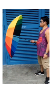 27" Rainbow Umbrella (J Handle) - 16 Ribs Colorful LGBT Pride Sun and Rain Protection Jumbo Size