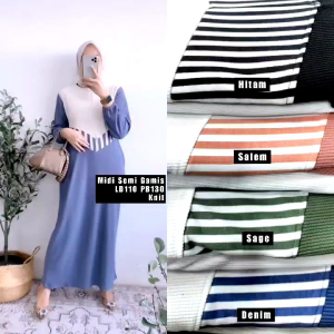 midi dress knit lasso wanita kekinian/semi gamis lasso terbaru/dress terbaru