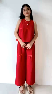 kyian.ph Ribbon Coords 4-12yo RTW OOTD for kids girls STYLISH KIKAY PANLAKAD BARKCREPE HIGH-QUALITY PAMBATA COTTON PLAIN