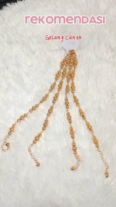 Abee Acc-016 Sz 18cm bulat Gelang tangan Titanium wanita berlapis emas