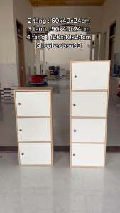 Tủ Kệ Sách Để Sàn 234 Ngăn Có Cửa Lắp Ghép Tiện Ích Gỗ MDF