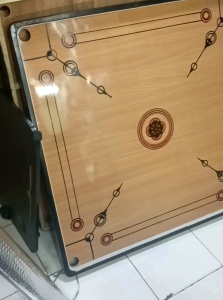 Papan Karambol Besar Putih Komplit Biji Dan Kristal