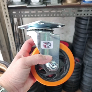 ล้อยูริเทนส้มแป้นหมุน ขนาด 4 นิ้ว