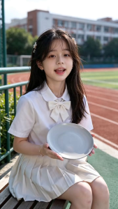 Melamine Plate 10 inches (1 pcs) - light gray smooth surface outdoor setting casual wear.