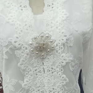 Kebaya Modern Bahan Katun Sulam Putih