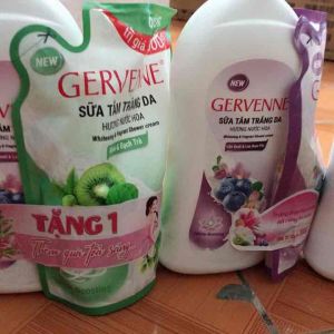 Sữa tắm dê trắng da GERVENNE 900gram tặng túi 450 gram