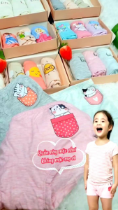 Quần Chip Bé Gái Vải Sợi Sồi Combo 3 Quần Mặc Váy Quần Đùi Họa Tiết Mèo Máy Cho Bé Gái Thoáng Mềm