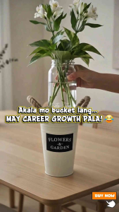 Multi-Purpose Metal Flower Vase Decorative Bucket with Rope Handles | Rustic Home Decor & Organizer | 15×25cm